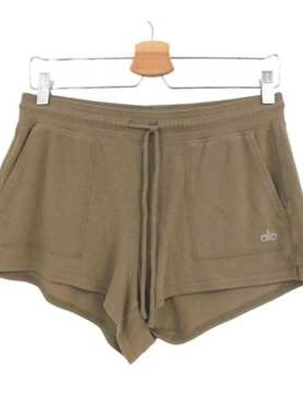 ALO Yoga Olive Green Knit Drawstring Athletic Shorts